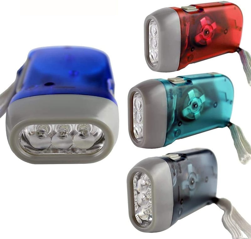 Portable Hand Crank Flashlight - 3 LED Emergency Lights