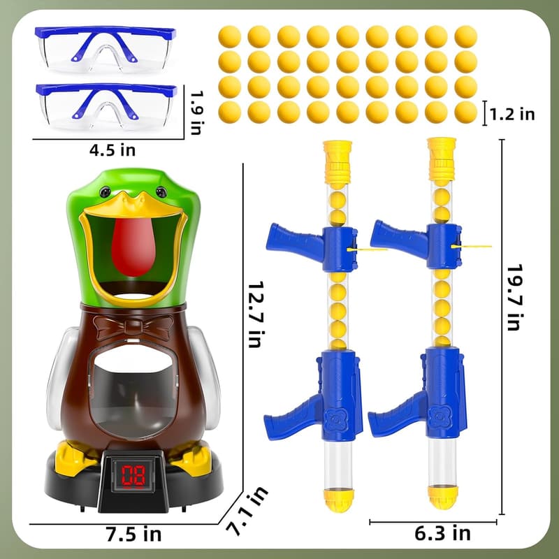 Movable Duck Shooting Game for Kids Age 5-9 with 36 Balls