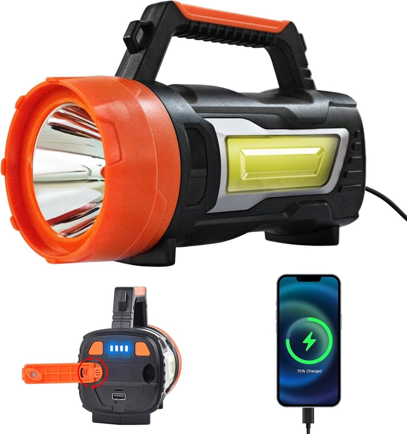 Rechargeable LED Camping Lantern with Hand Crank, Waterproof