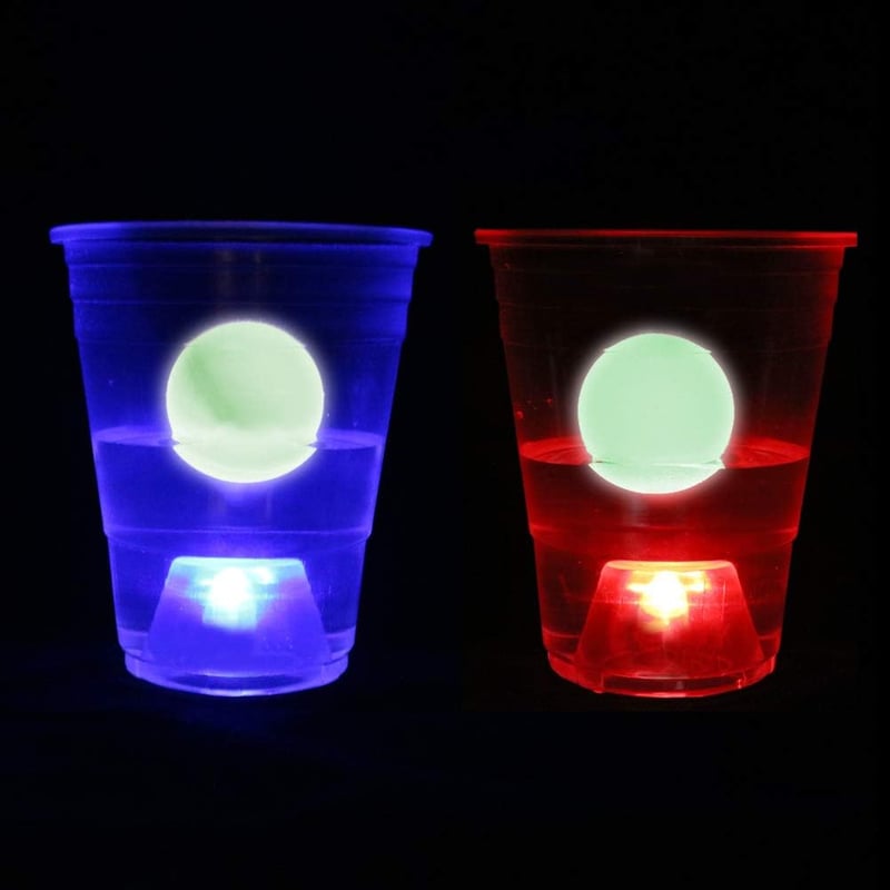 LED Glow-in-the-Dark Beer Pong Set for Parties, 22 Pieces