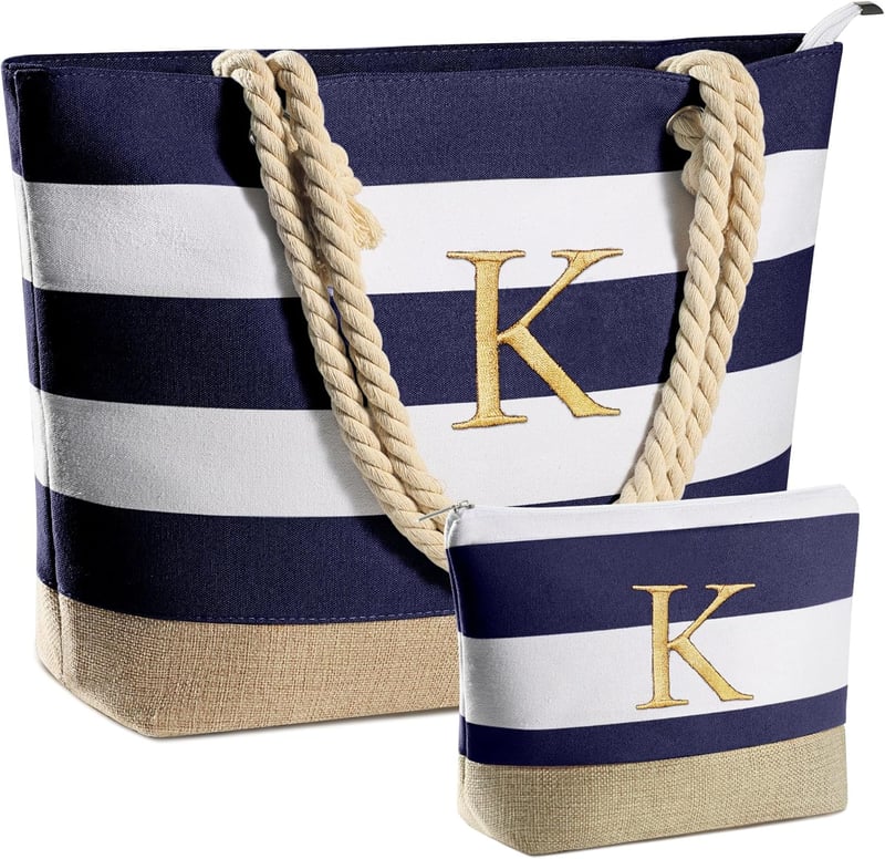 Women's Waterproof Canvas Beach Tote Bag - Travel Essential