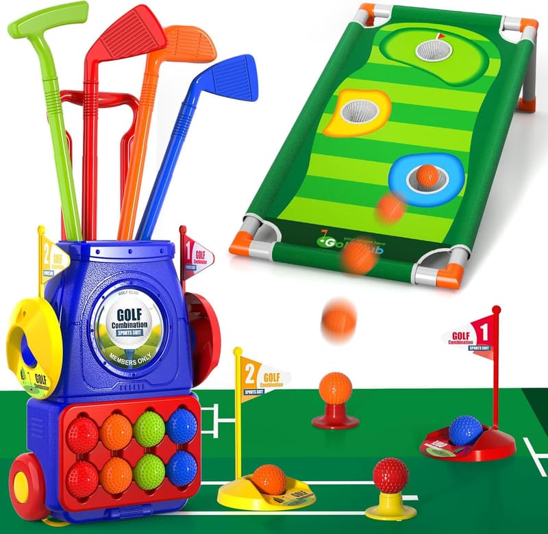 Kids Toddler Golf Set - Perfect Outdoor Toy Gift for Ages 3-7