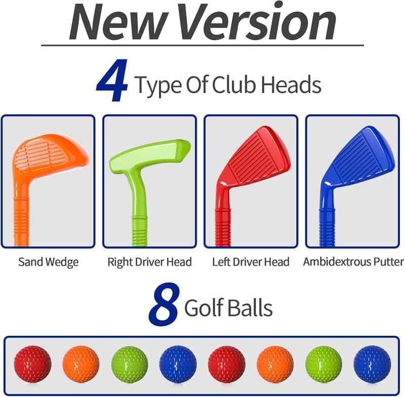 Kids Toddler Golf Set - Perfect Outdoor Toy Gift for Ages 3-7