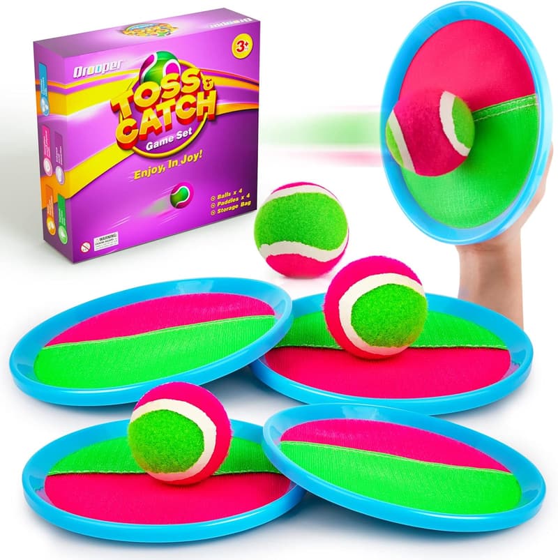 Outdoor Toss and Catch Game Set for Kids Ages 4-8