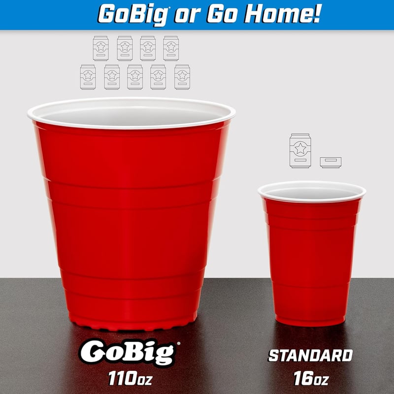Giant Yard Pong Drinking Game – 24 Heavy Duty Cups & 4 Balls