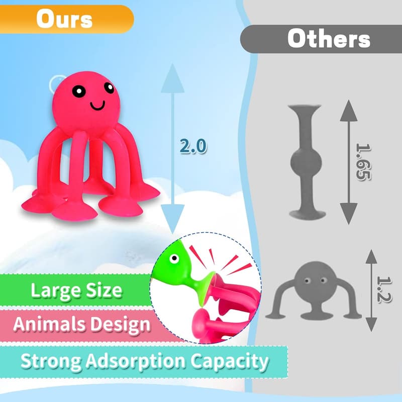 Ocean Animal Bath Toys Set for Toddlers - 18 Pcs Silicone Cups
