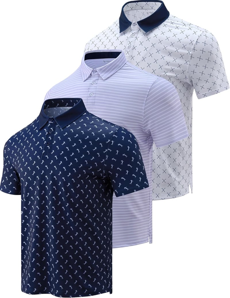 Men's Performance Moisture-Wicking Golf Polo - 3-Pack
