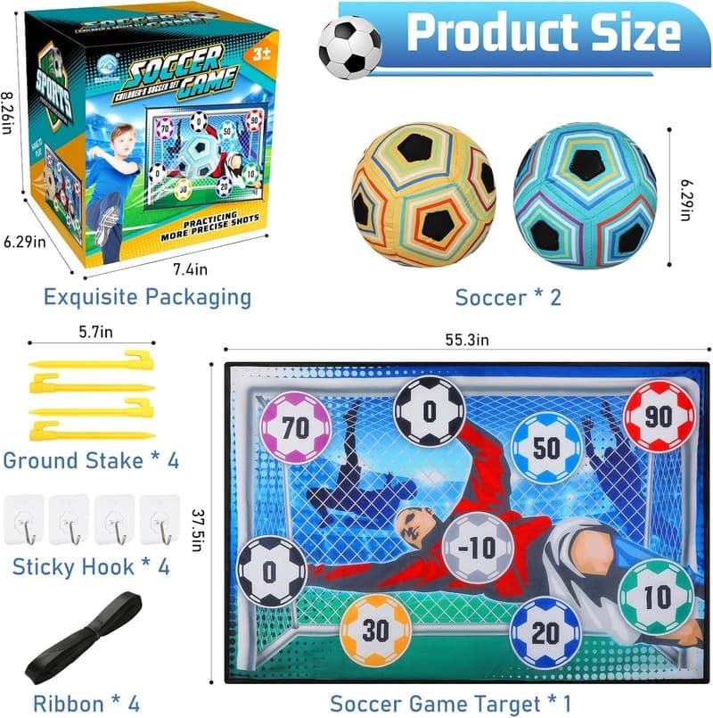 Indoor/Outdoor Soccer Goal Game Set for Kids 3-12 Years