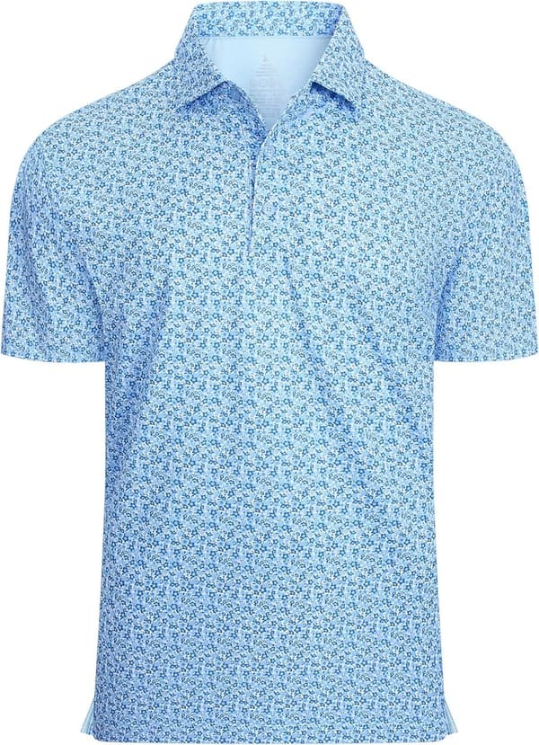 Men's Super Stretch Printed Golf Polo - Moisture Wicking