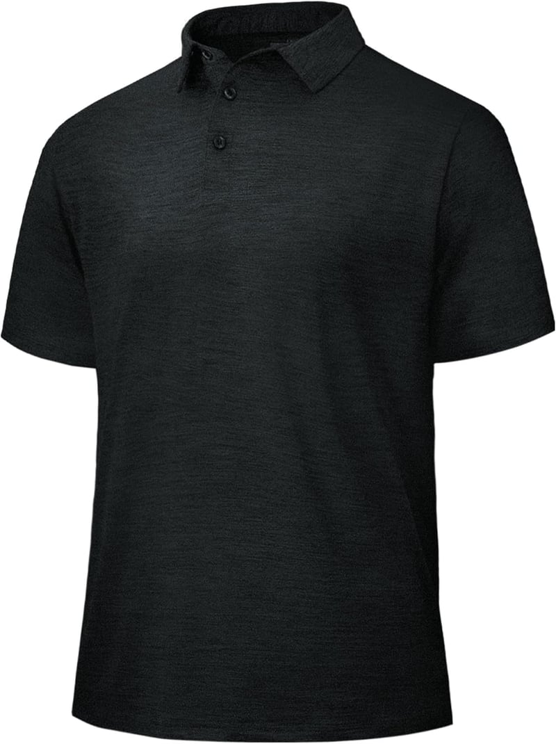 Men's Quick-Dry Black Polo Shirt for Casual or Athletic Wear