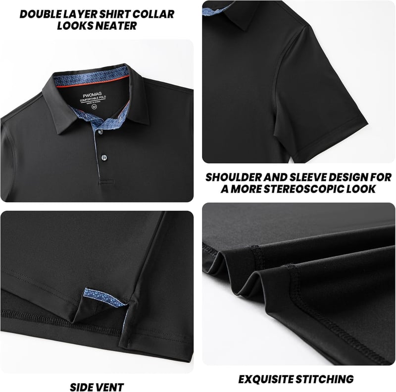Men's Moisture-Wicking Casual Golf Polo Shirt