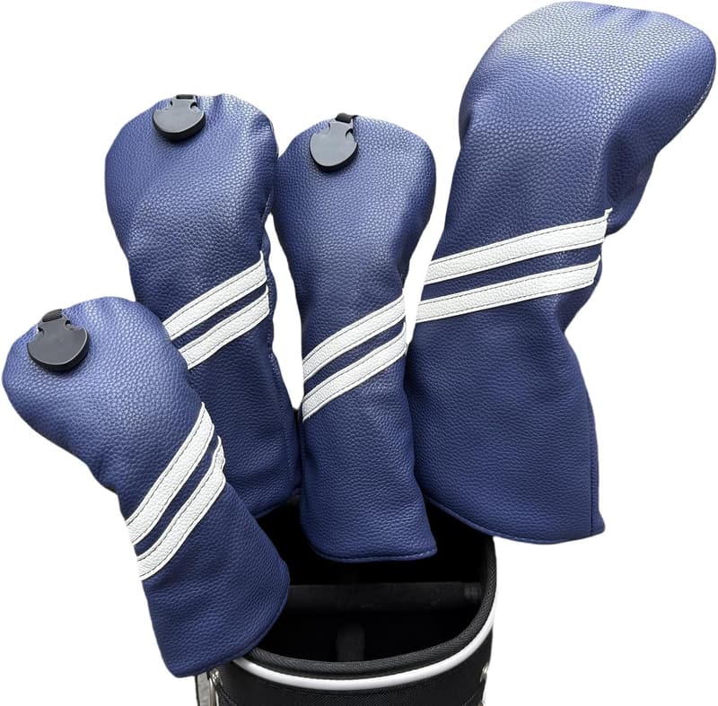 Golf Club Headcovers Set in Soft Faux Leather for Golfers