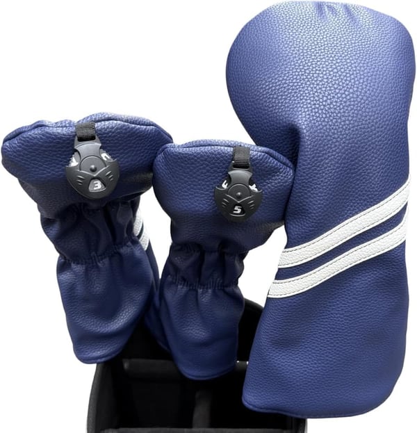 Golf Club Headcovers Set in Soft Faux Leather for Golfers