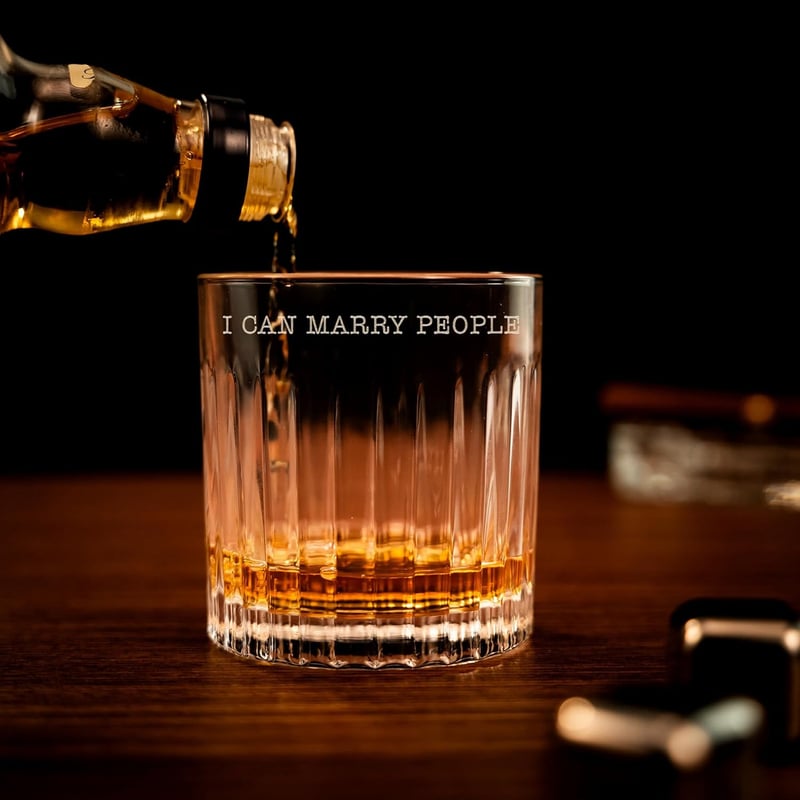 Personalized Whiskey Glass for Wedding Officiant Proposal
