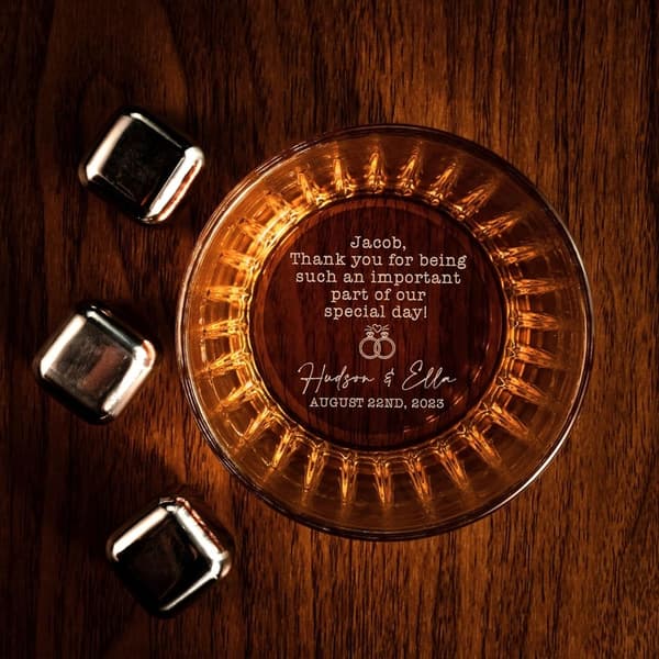 Personalized Whiskey Glass for Wedding Officiant Proposal