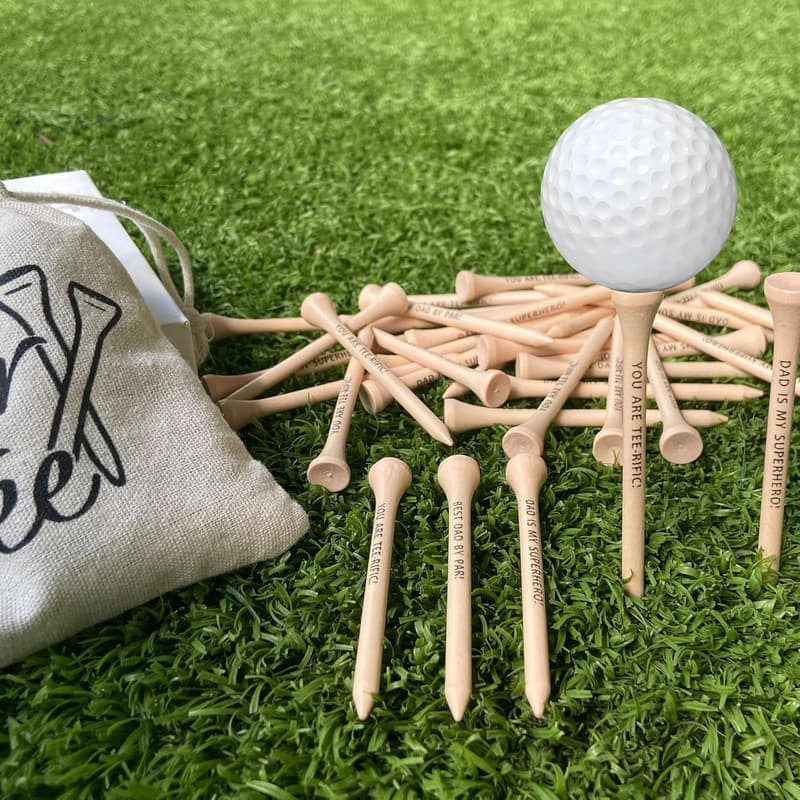 Father's Day Golf Tees Set with Storage Bag for Dad