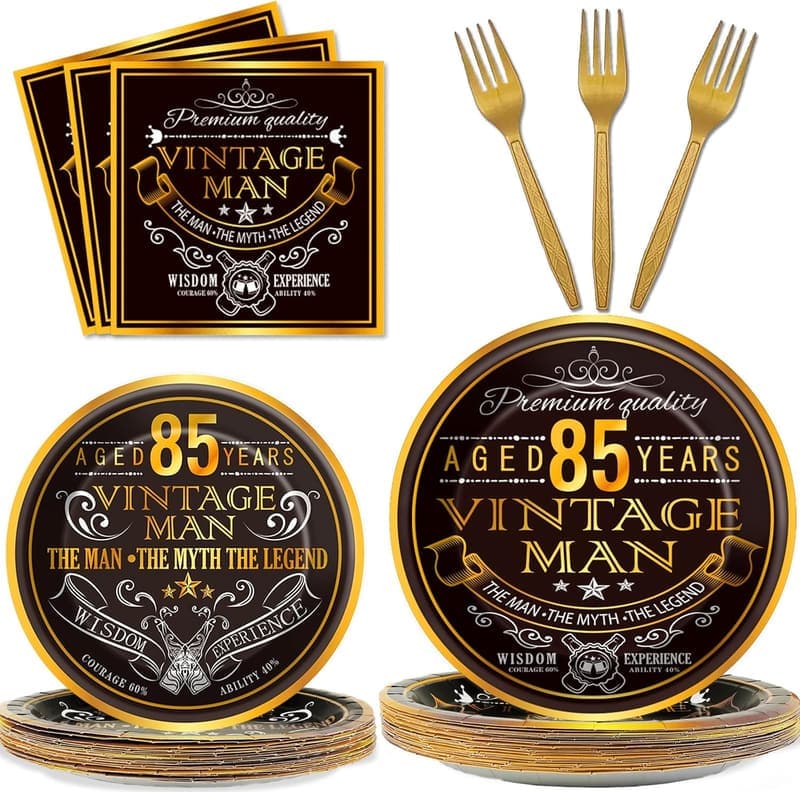 85th Birthday Party Tableware Set for 24 Guests