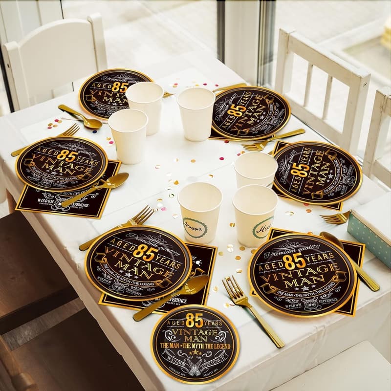 85th Birthday Party Tableware Set for 24 Guests