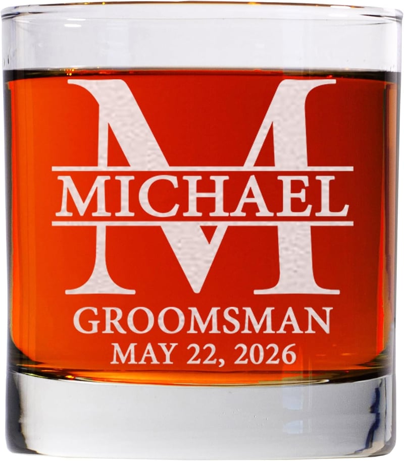 Personalized 11oz Whiskey Glass for Groomsmen Gifts