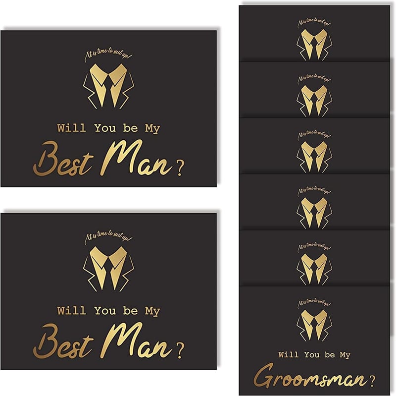Groomsmen Card Set - 6 Groomsman & 2 Best Man Invitations