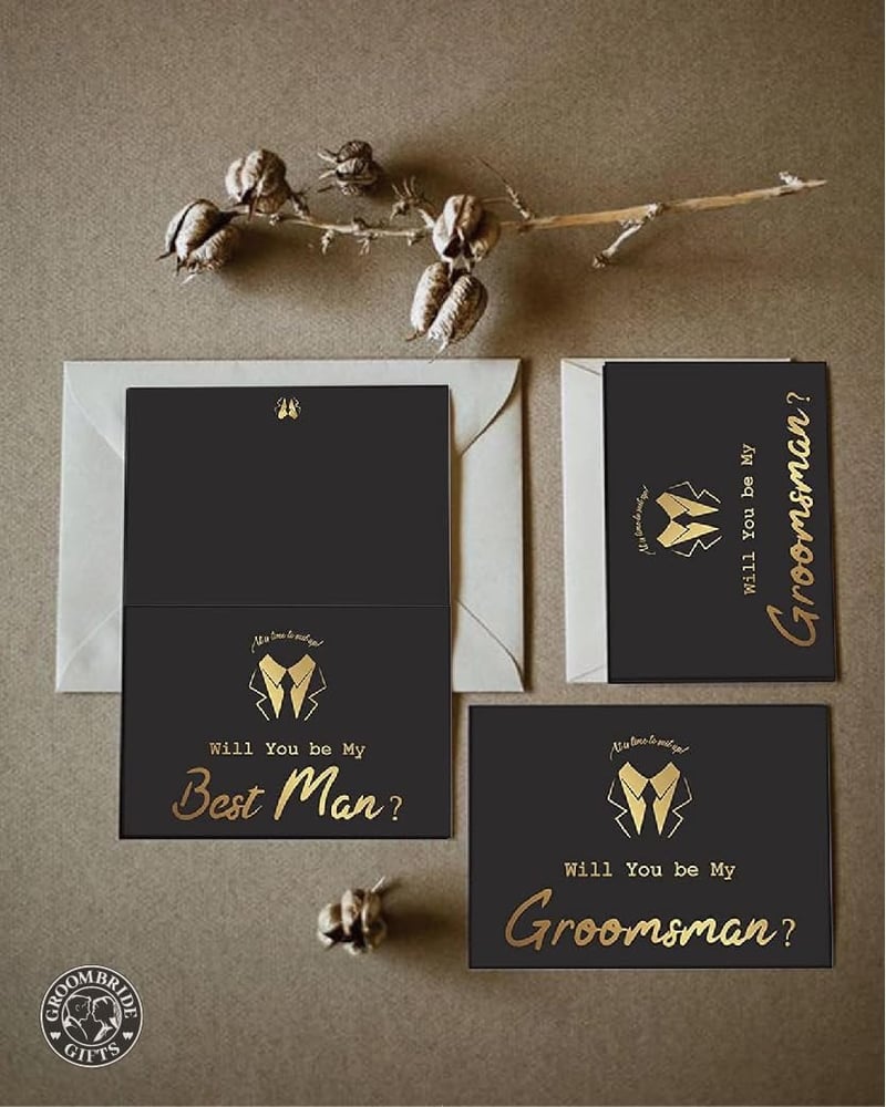 Groomsmen Card Set - 6 Groomsman & 2 Best Man Invitations