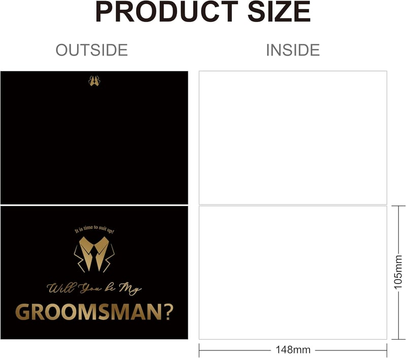 Groomsmen Proposal Cards Set with Envelopes - 8 Pieces