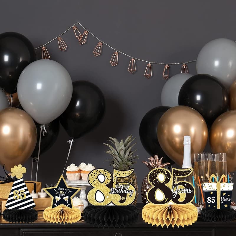 85th Birthday Table Decorations - 9-Piece Honeycomb Set