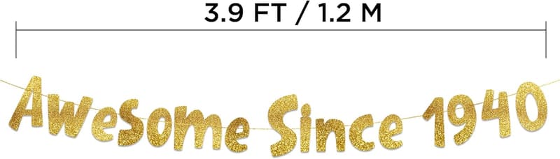 85th Birthday Gold Glitter Banner Decoration