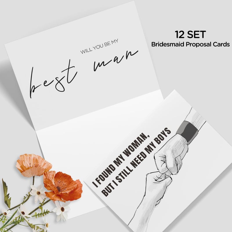 Groomsmen Proposal Cards Set of 12 with Envelopes
