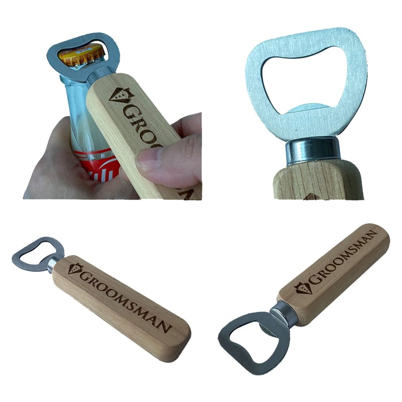 Groomsmen Gift: Set of 10 Wooden Bottle Openers
