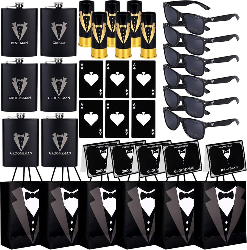 Groomsmen Gift Set: 35-Piece Tuxedo Accessories for Weddings