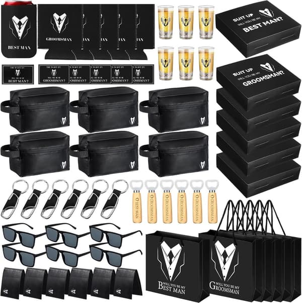 Groomsmen Proposal Gift Set - 60 pcs for Wedding Party