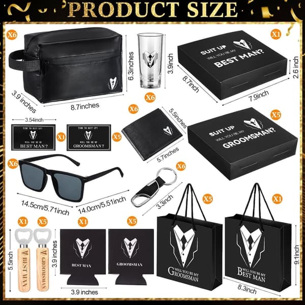 Groomsmen Proposal Gift Set - 60 pcs for Wedding Party