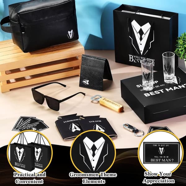 Groomsmen Proposal Gift Set - 60 pcs for Wedding Party