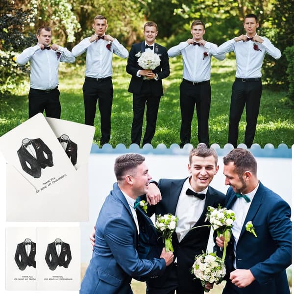 Wedding Thank You Cards Set for Groomsmen & Bridesmaids