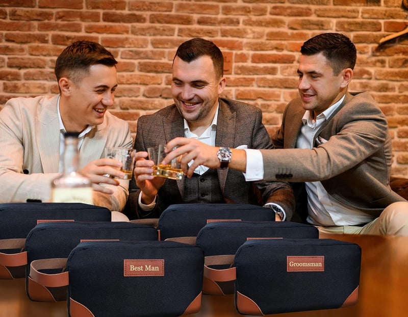 Groomsman Proposal Toiletry Bags Set of 6, Black
