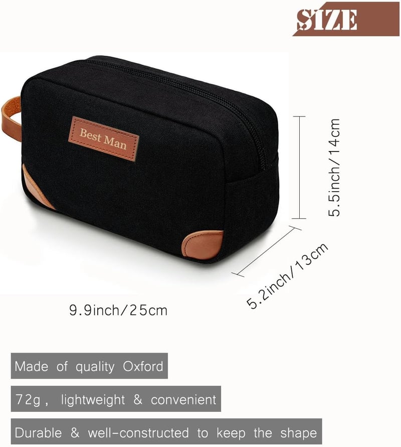 Groomsman Proposal Toiletry Bags Set of 6, Black
