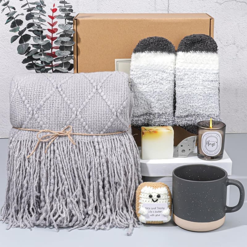 Get Well Soon Gift Basket for Men - Self Care & Sympathy Items