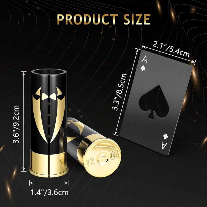 Groomsmen Gift Set: 8 Shot Glasses & 8 Bottle Openers