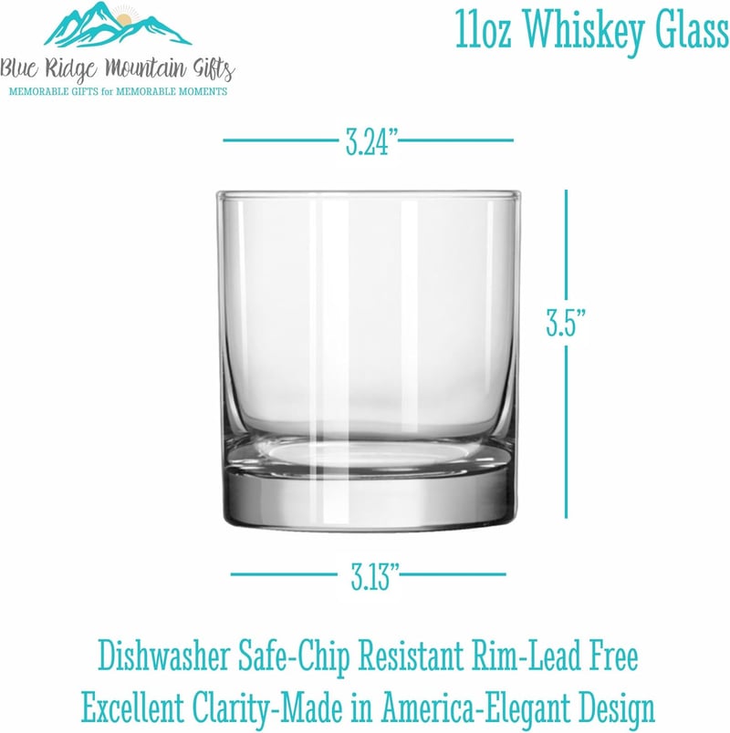 Personalized Whiskey Glass - Custom Engraved Old Fashioned Tumbler
