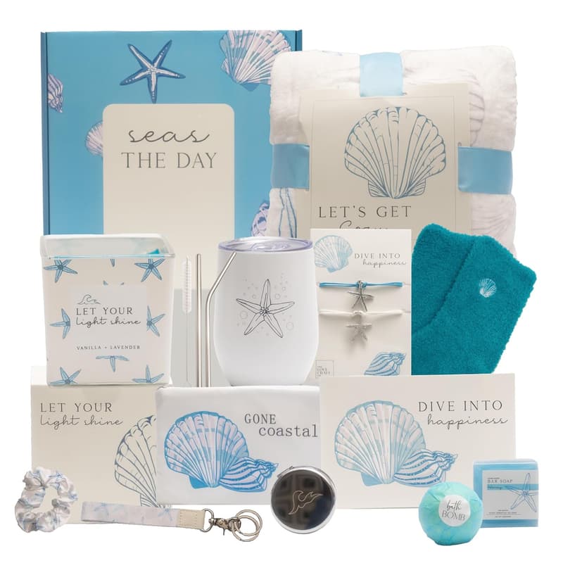 Ocean-Themed Self-Care Gift Box for Women - 15-Piece Set