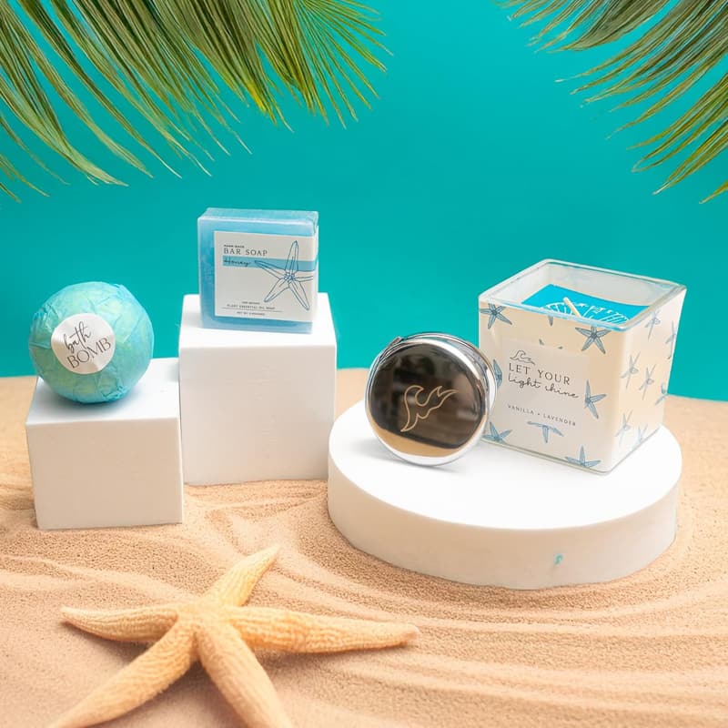 Ocean-Themed Self-Care Gift Box for Women - 15-Piece Set