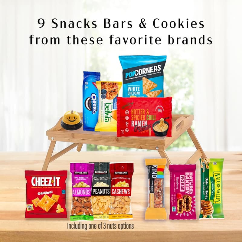 Get Well Soon Gift Basket | Care Package with Tray, Snacks & Blanket