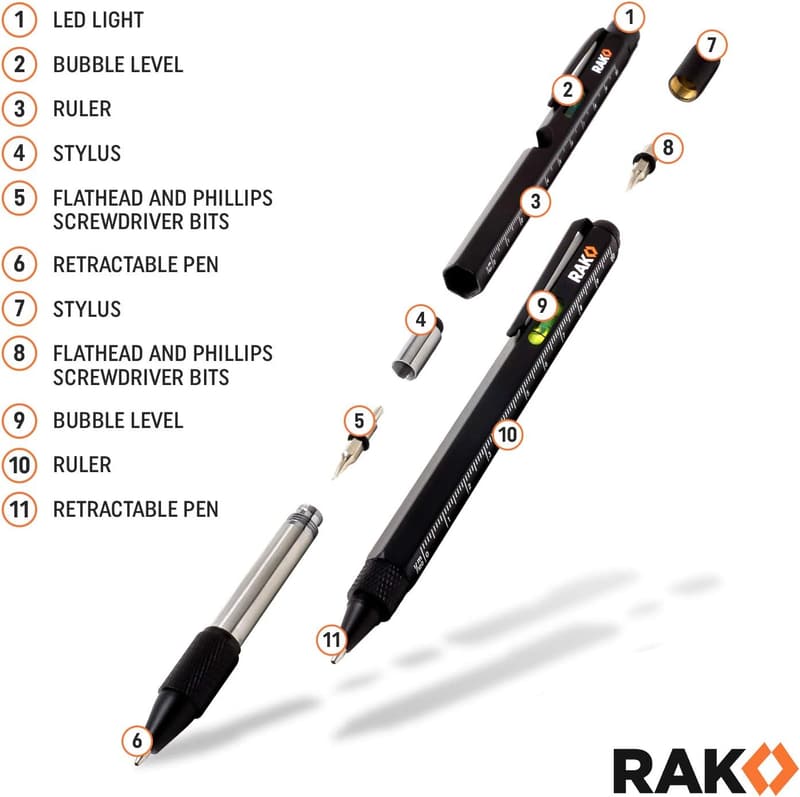 Father's Day Multi-Tool Pen Set with LED Light & Screwdrivers