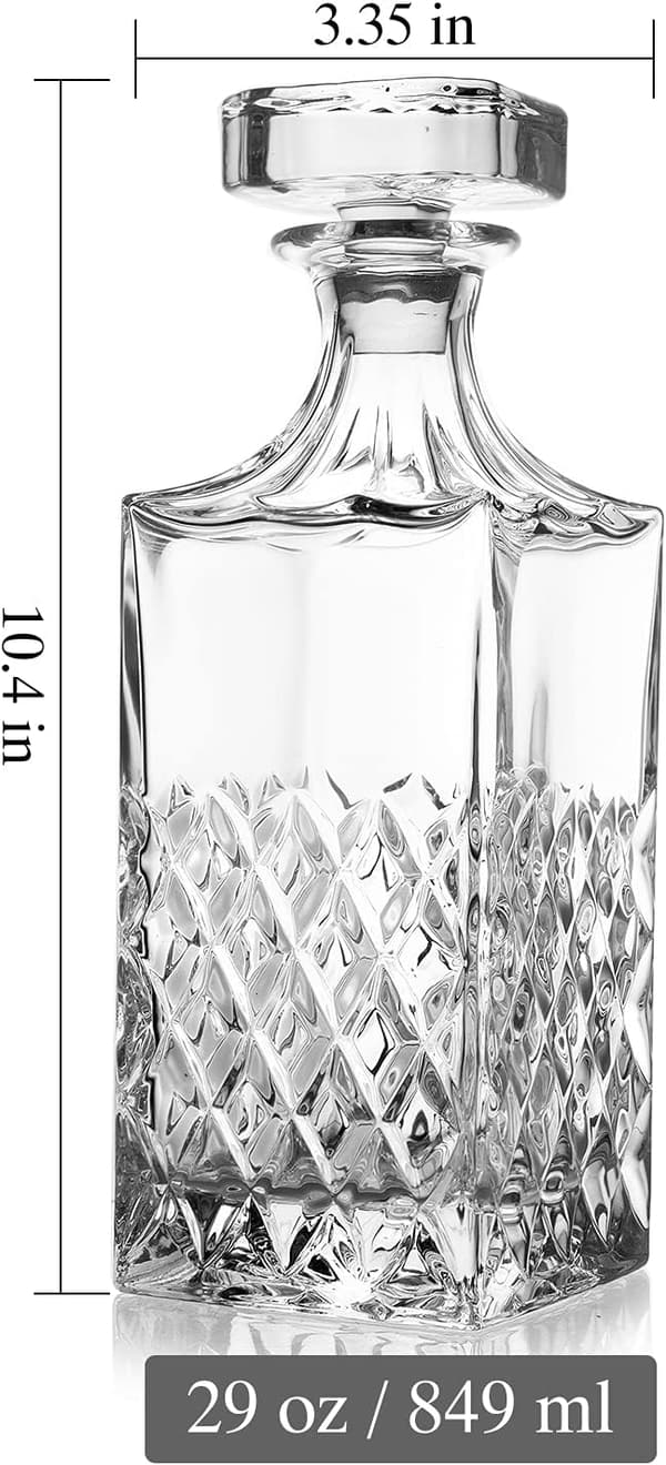 29oz Crystal Whiskey Decanter with Stopper - Gift Boxed