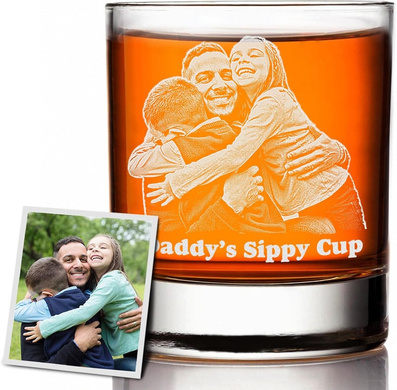Personalized Whiskey Glass for Father's Day - Custom Engraved Gift