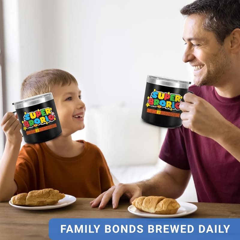 Funny Gamer-Inspired Insulated Coffee Mug for Brothers