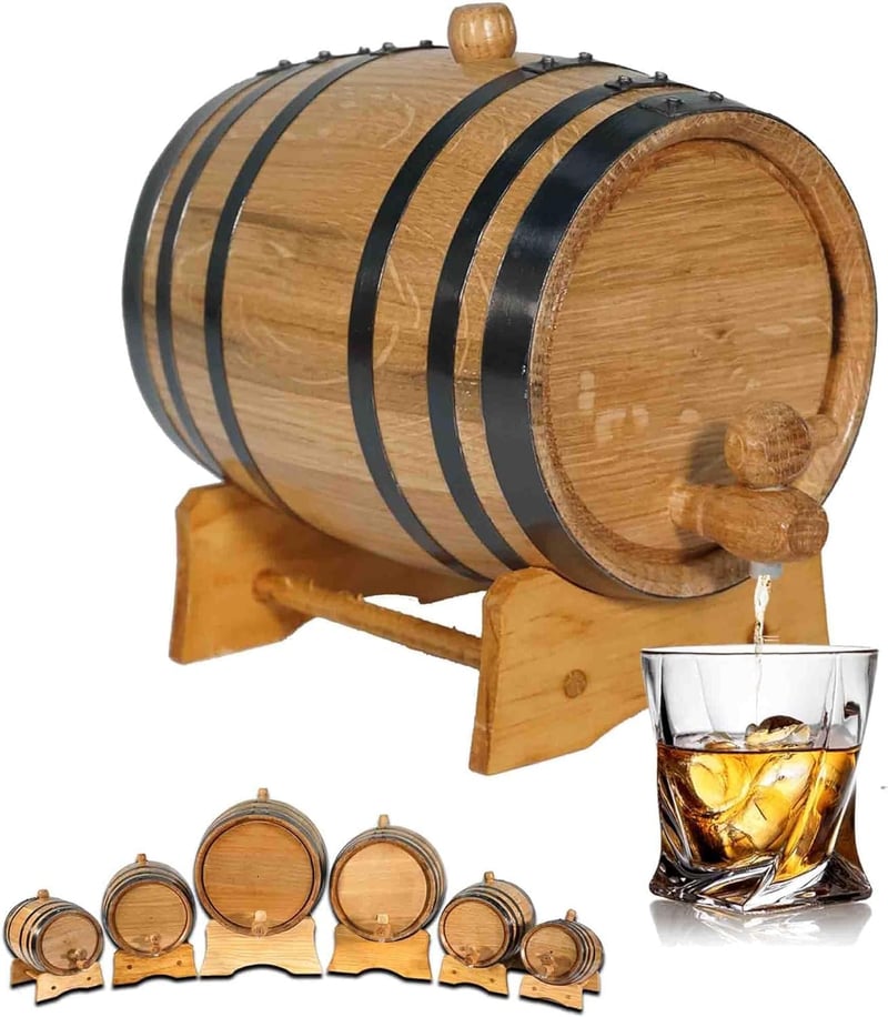 1L Mini Oak Aging Barrel with Stand for Home Distillers
