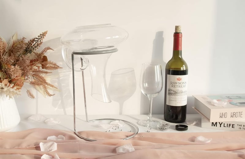 Wine Decanter Drying Stand with Rubber Top and Cleaning Brush