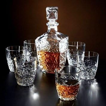 Lead-Free Crystal Cut Liquor Decanter with Stopper - 760ml